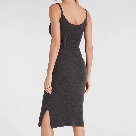 open lace back dress Express Ribbed Sweater Dress with Ruffle Sleeve and Hem- Size M – The Saved  Collection main image 1